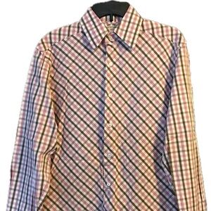 Prototype Mens Chocolate & Pink - Burgundy Shirt L